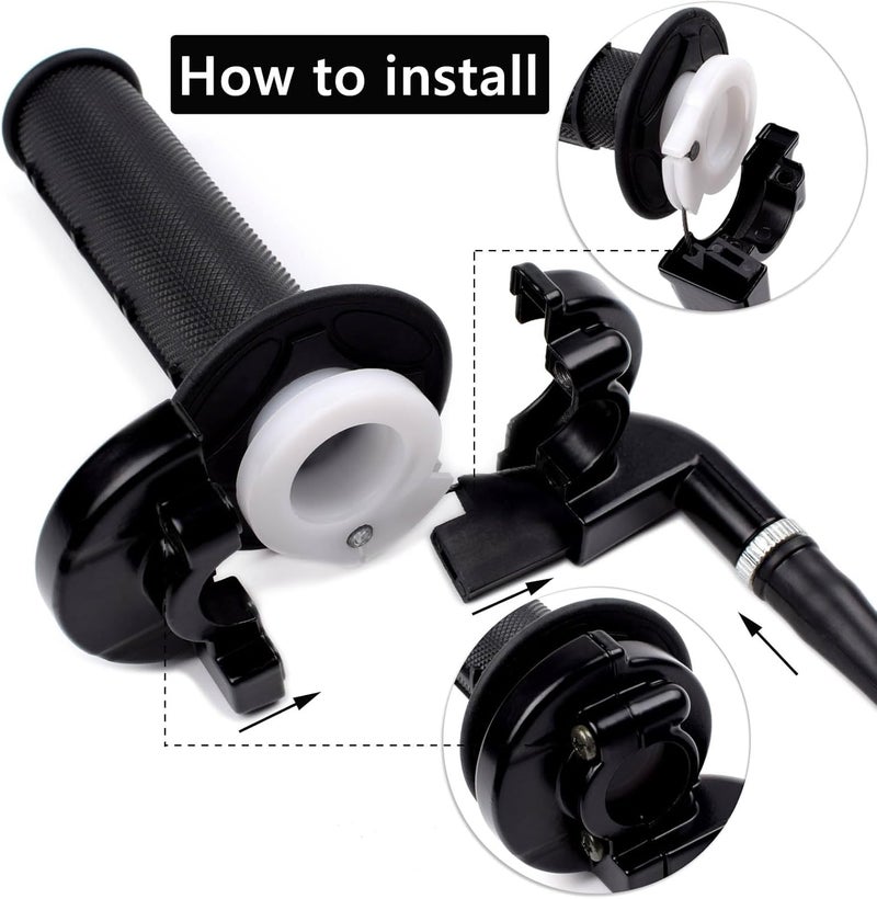 Riyitauto 7/8 22mm Twist Throttle Accelerator Soft Rubber Handle Grips,mini Bike Throttle Assembly for 50cc 90cc 110cc 125cc Mini/Pit/Dirt/ATV Quad Pocket Bike (Black) - Image 4